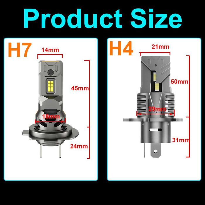 LED крушки Н7, 12V Canbus Plug and Play