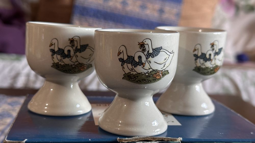 Винтидж коктиери за яйца - 6 бр. пълен комплект в оригиналната кутия