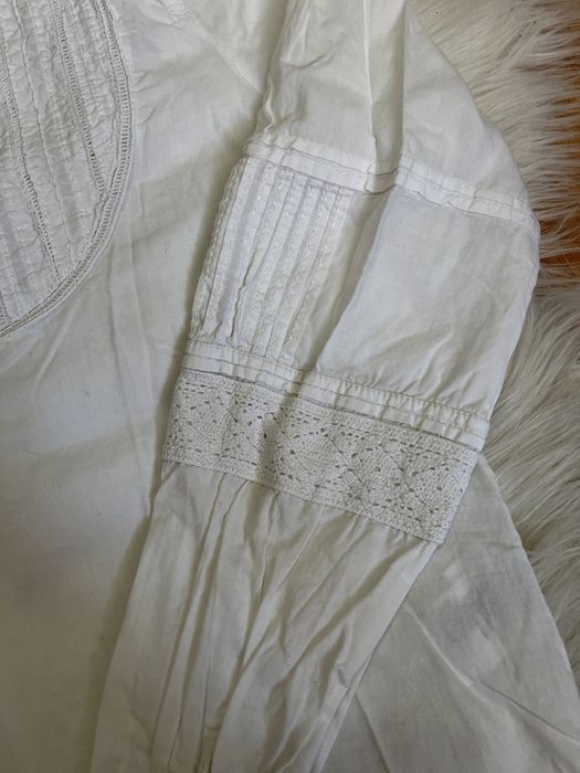 Бяла риза с ефектни ръкави H&M