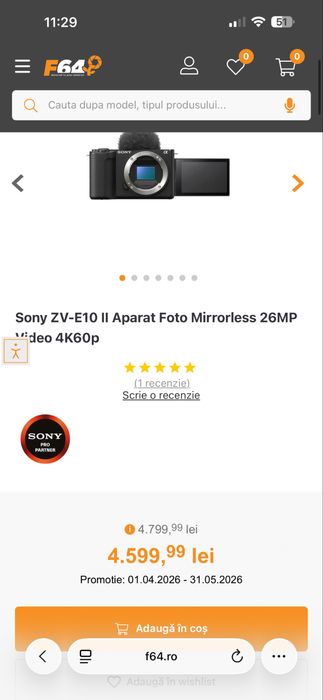 Camera foto Sony ZV-E10 II Body ! Mirrorless 4k ! 0 cadre !