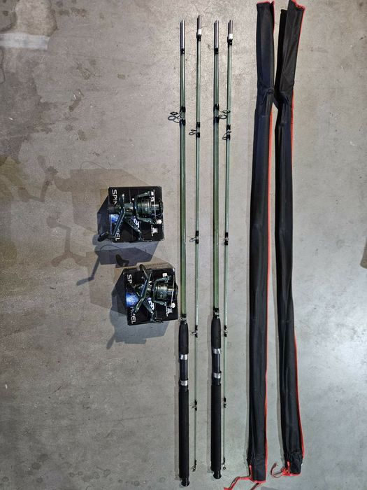 НОВИ!Две въдици фибростъкло 2.70м. на две части с макари Master 50