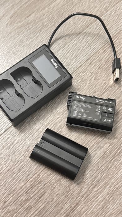 2 Baterii aparat foto SmallRig + statie incarcare- compatibile Nikon EnEl15