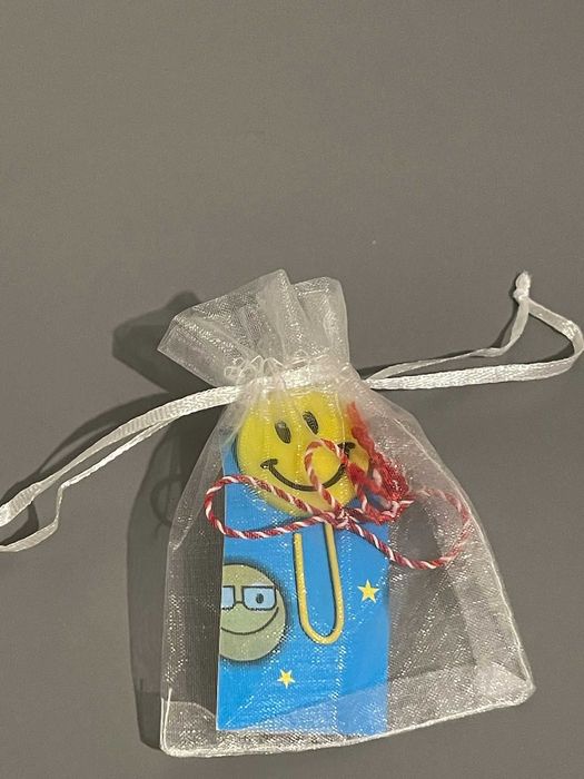 Set 6 Mărțișoare Semn de Carte Agrafă cu Smiley–Ambalate Individual