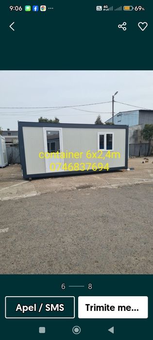 Vand container modular , birou vestiar, grup sanitar, paza, magazie