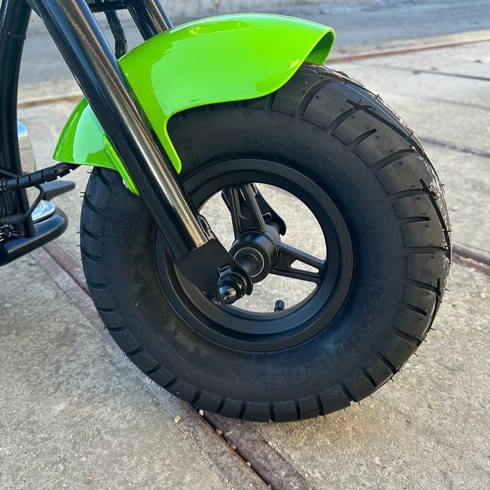 Motocicleta Kinderauto Old School 300W 24V roti moi gonflabile Green