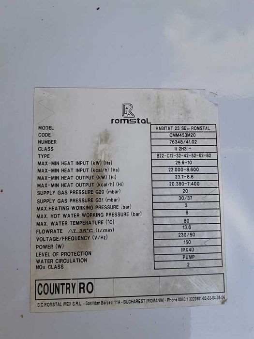 Depozit piese s.h. ROMSTAL HABITAT 23 SE.