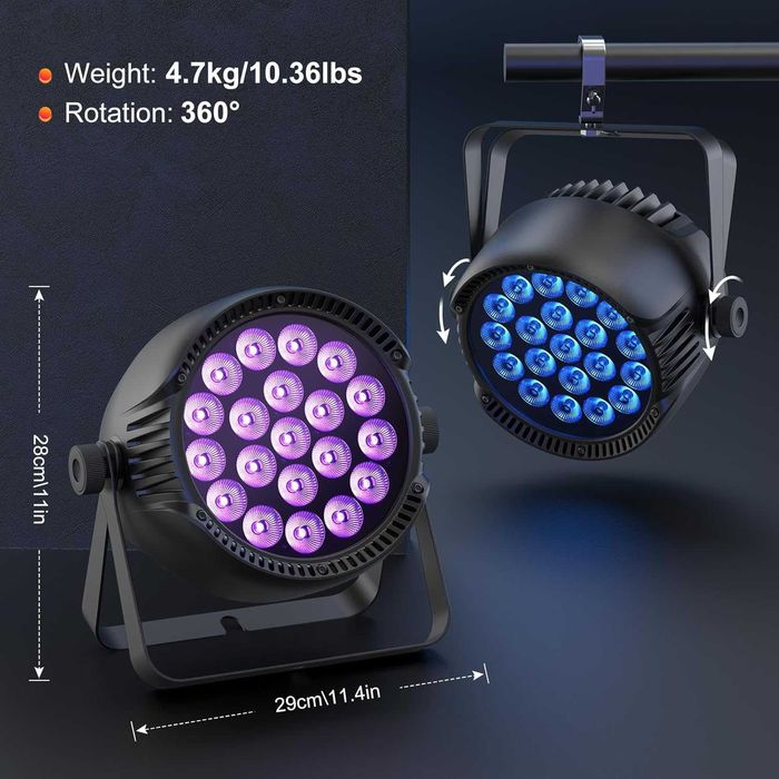 Spot Disco LED 300W, impermeabil IP65, lumină de scenă RGBW, spot LED Par, lumină disco, lumină de petrecere