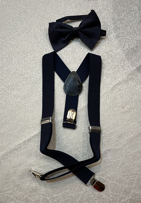 Детски комплект тиранти с папионка