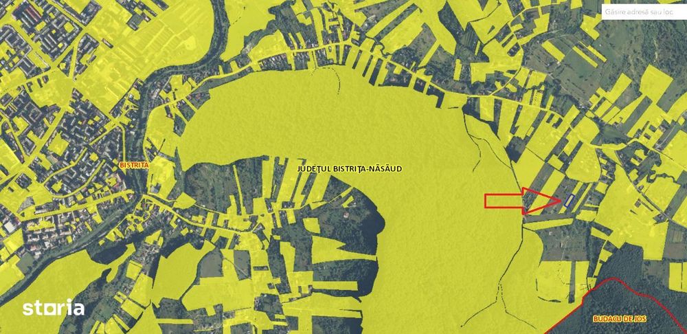Teren 1500 mp pe str Paltinului, Valea Ghinzii , extravilan Bistrita