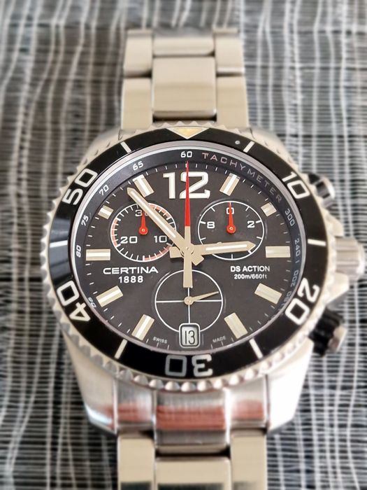 Часовник Certina DS Action chronograph black color