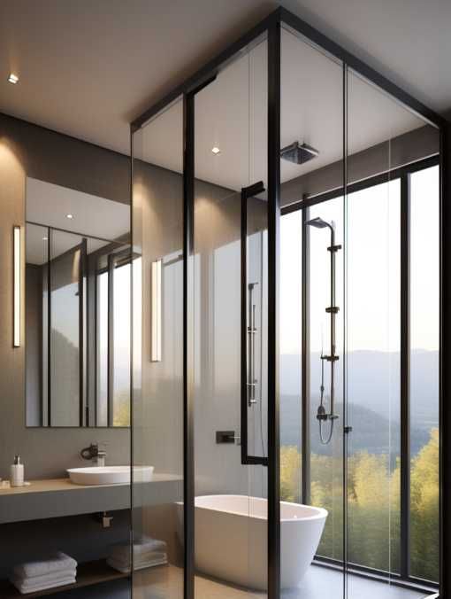 Стеклянные душевые перегородки Раздвижные двери душ кабины Dush kabina