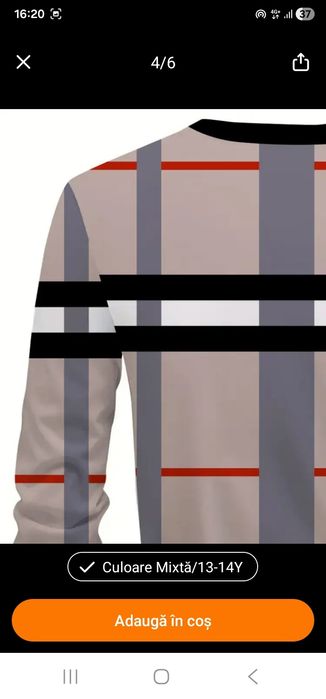 Bluze copii,model Burbbery,varsta 13/14/15 ani,new model