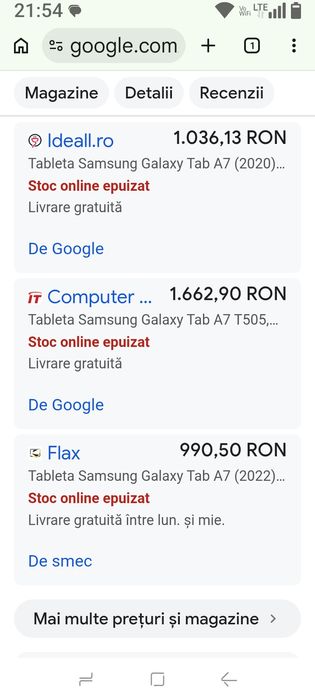 Vând tableta Samsung Galaxy Tab  A7 SM-T505 neutilizată (nouă)