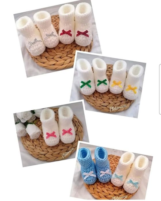 Ръчно плетени бебешки терлички