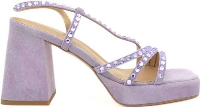 Sandale femei Alma en Pena mov lilac, toc 9cm piele naturală mărime 37