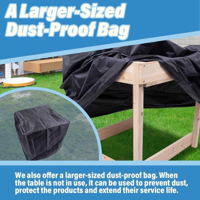 Маса за пясък и вода WodGod, включва голямо прахоустойчиво покривало