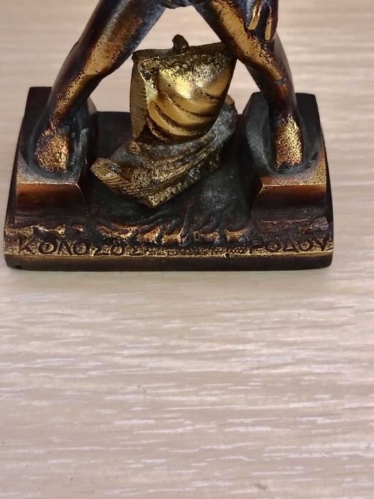 Страхотна Стара Бронзова Статуетка Родоския Колос