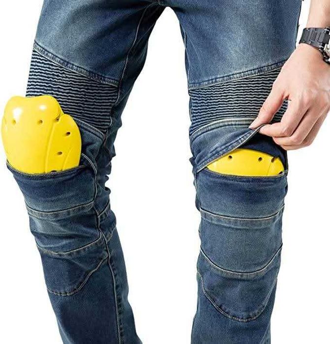 Blugi moto NOI cu protectii pentru genunchi si solduri