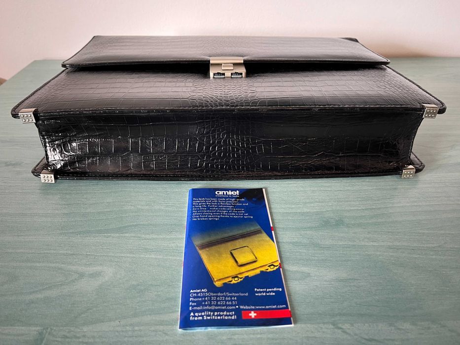 Geanta / servieta din piele naturala, stil diplomat, dama