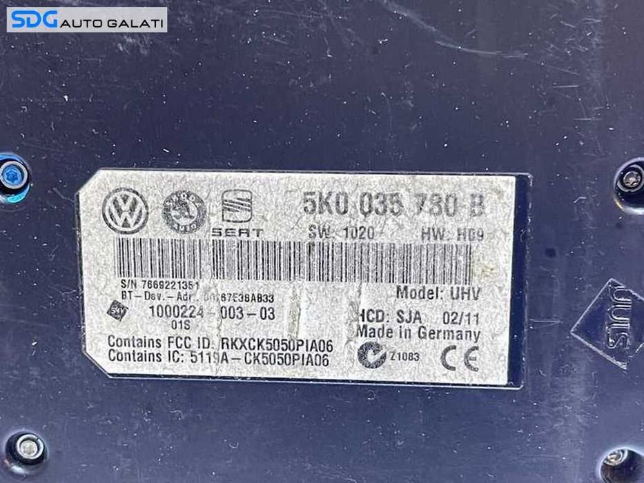 Unitate Modul Calculator Bluetooth VW Touran 2011 - 2015 Cod 5K0035739B [AV0709]
