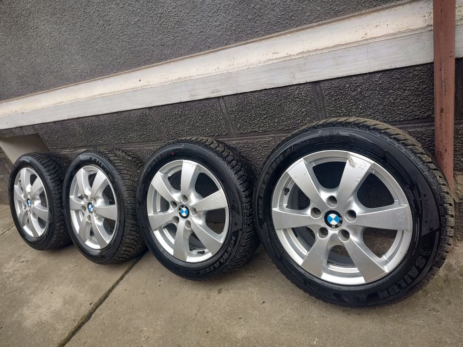 Vând Set Jante Aliaj Bmw + Cauciucuri 205/55/R16 M+S DOT 2024 ca NOI