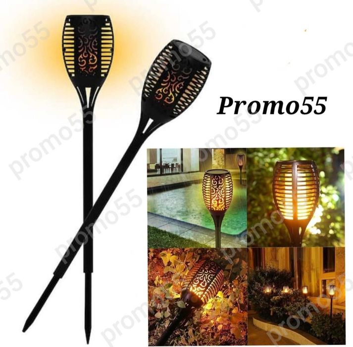 Соларна лампа за двор и градина  с огнен ефект, танцуващ пламък
