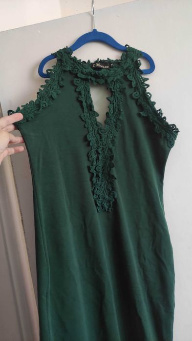 Къса елегантна рокля | зелена