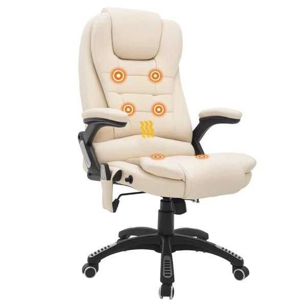 Офис стол HOMCOM с функция за масаж, функция за отопление