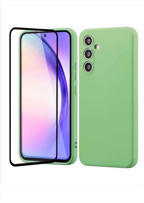Husa Glow Interio Alcantara si Folie Sticla Samsung S21/S23/S24/S25 FE