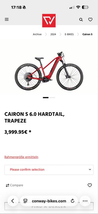 Планински електрически велосипед Conway Cairon 29” ЧИСТО НОВИ