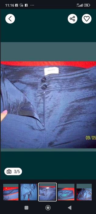 Pantaloni ocazie albastru metalizat mar L