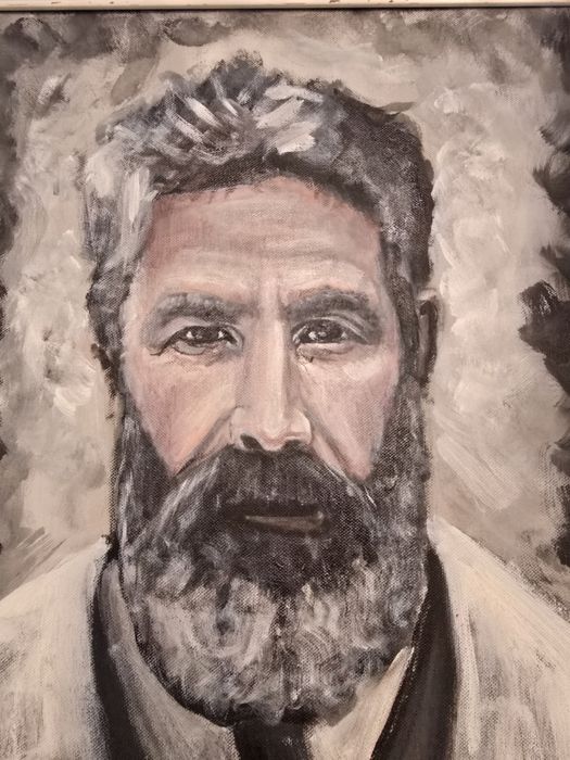 Tablou pictura de colectie portret Constantin Brancusi