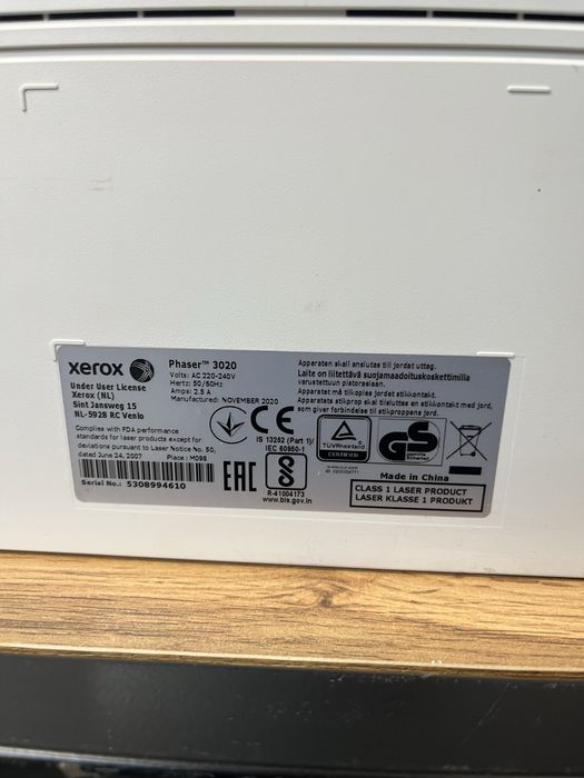 Принтер Xerox Phaser 3020BI белый