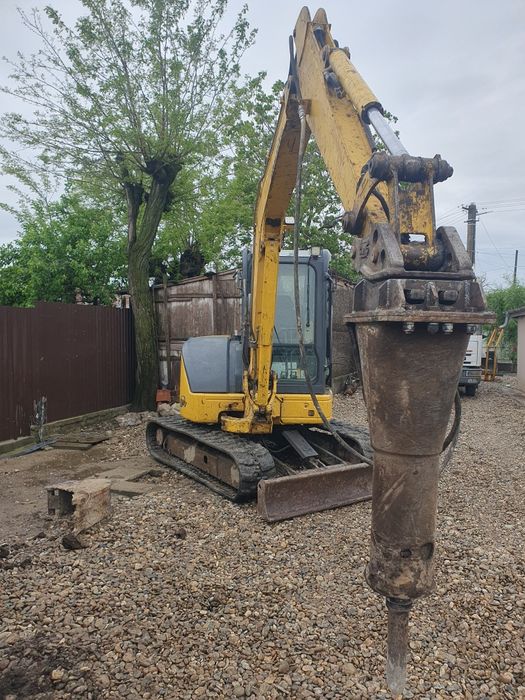 Inchiriez excavator 5 tone,cu picon ,transport agregate de balastiera(camion de 8 tone,cu macara in doatare)închiriez placă compactoare 215 kg diesel!