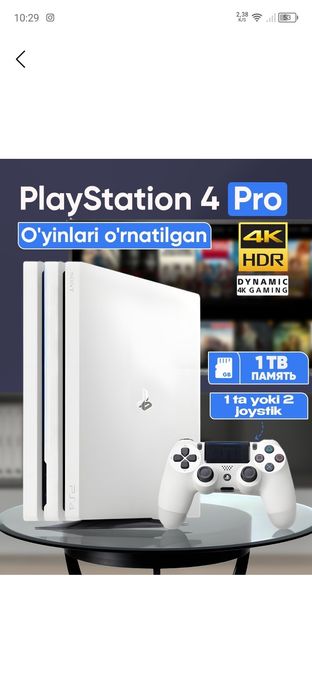 Playstation 4 PRO, 1 TB Extra + Joystick.
