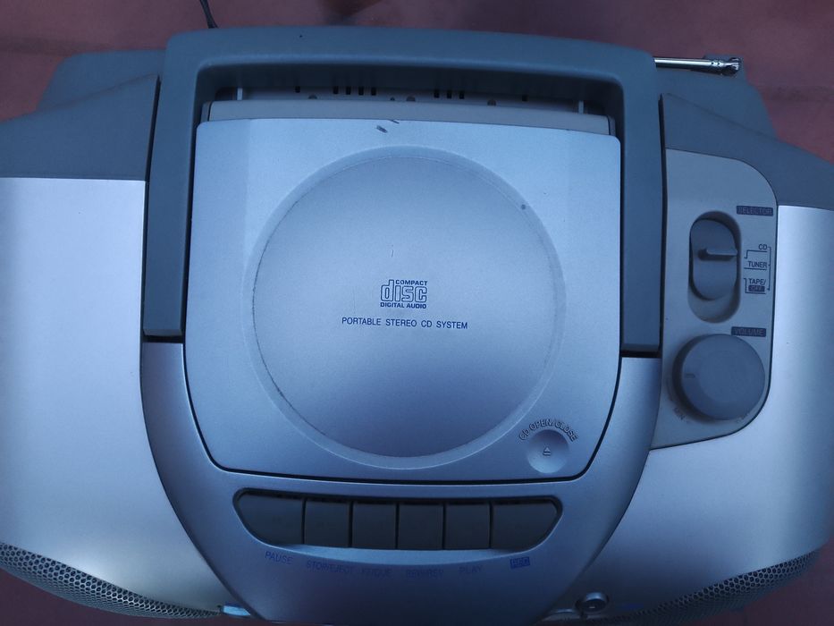 Panasonic RX-D12 Boombox Blue/Silver CD/Cassette Tape Player/Radio