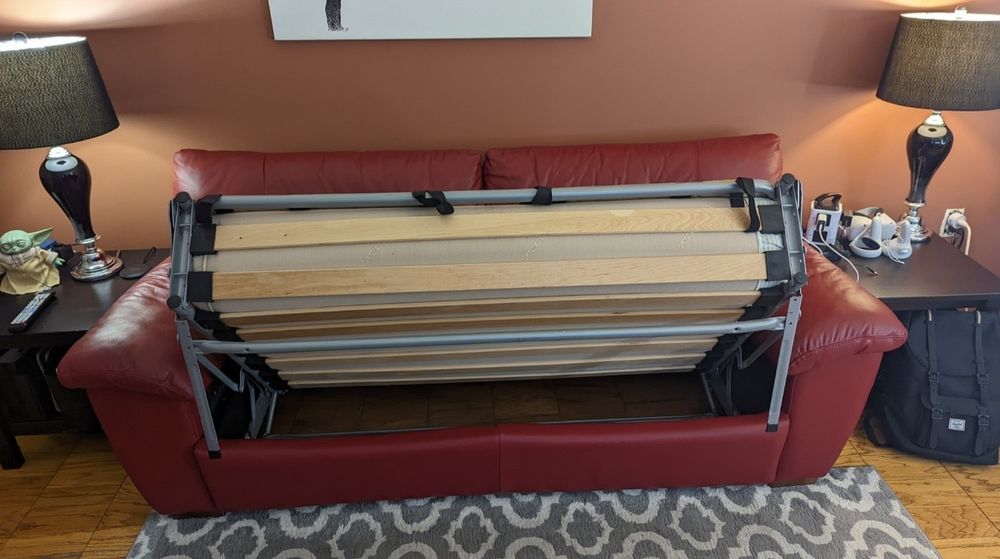 Canapea extensibilă piele naturala Ikea Vreta 3 locuri