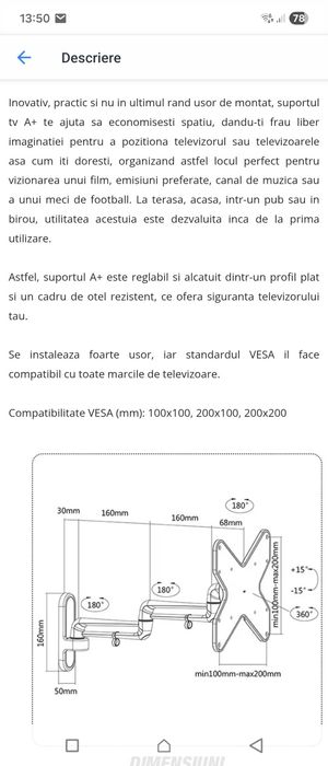 Suport televizor mobil