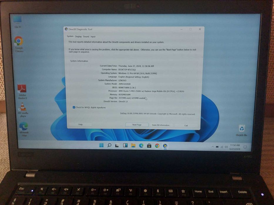 Laptop Lenovo ThinkPad A 485