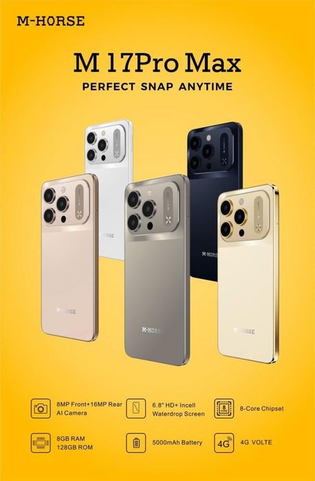 M-HORSE 17 PRO MAX sotuvga keldi 

M17 Pro Max 4G 8+128GB 
TITANIUM GR