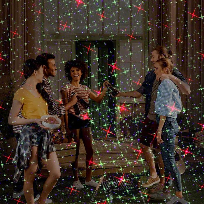 Коледен проектор, 8 празнични модела, за открито/закрито, дистанционно