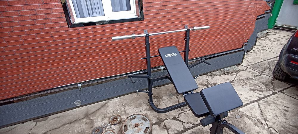 Скамья для жима штанга блины