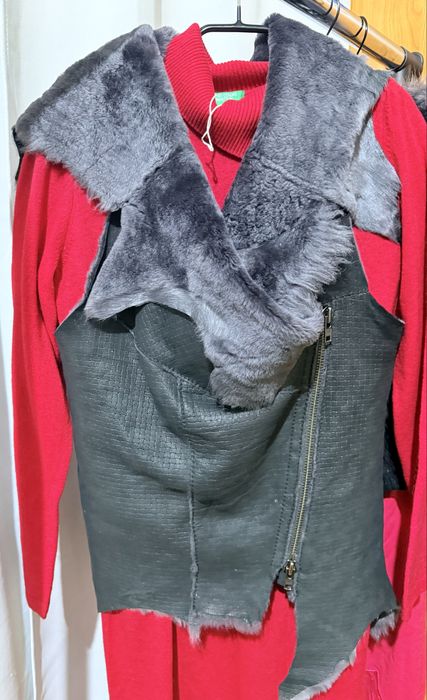 Пухкаво палто С размер. С естествени пера от щраус