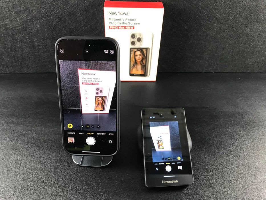 Newmowa 4K 30fps кабелен+1080P безжичен екран, 2 в 1 магнитен за селфи