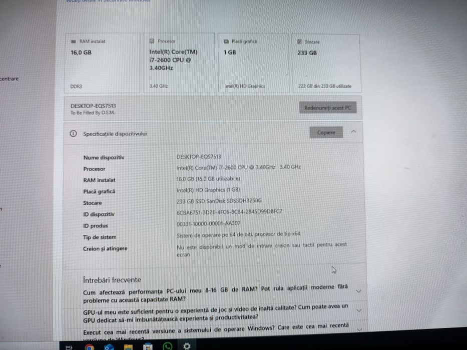 Kit Placa de baza asrock h77 pro4-m cu procesor intel i7  2600 3.4 ghz