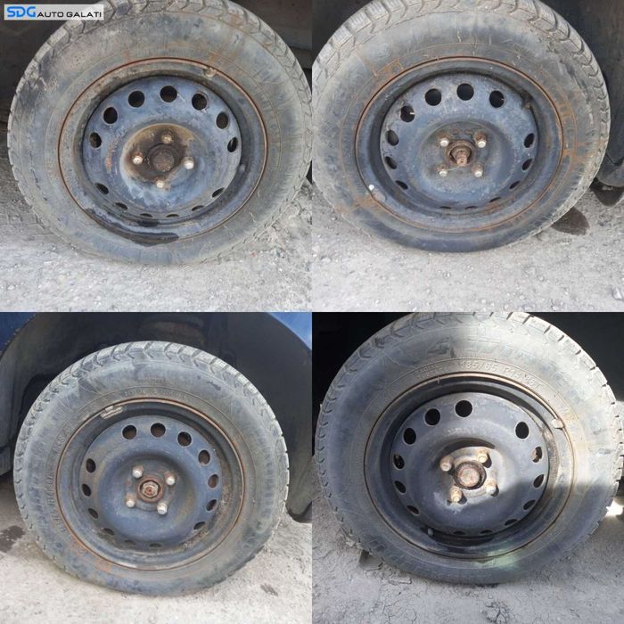 Set 4 Jante Roti Tabla 4x114,3 cu Anvelope Cauciucuri Iarna Dot 2011 Chevrolet Kalos 2002 - 2011 [C0970]
