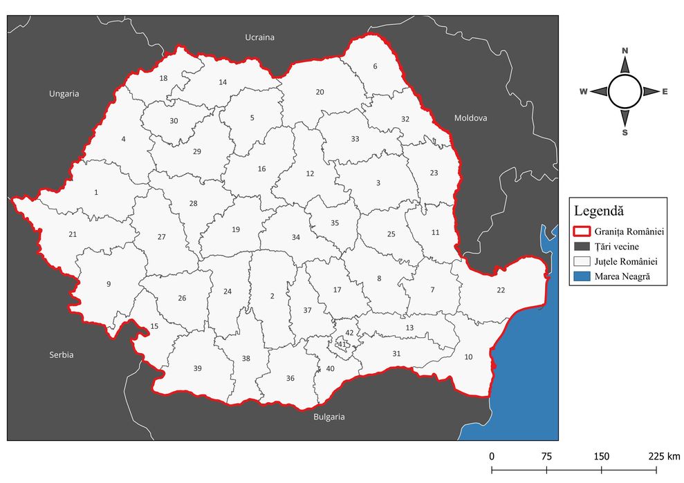 Hărți GIS realizate în QGIS sau ARCGIS