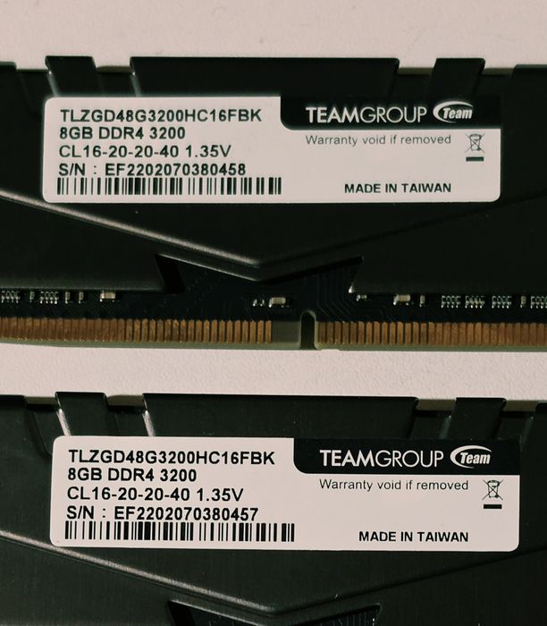16GB RAM DDR4 3200MHz T Force Vulcan Z