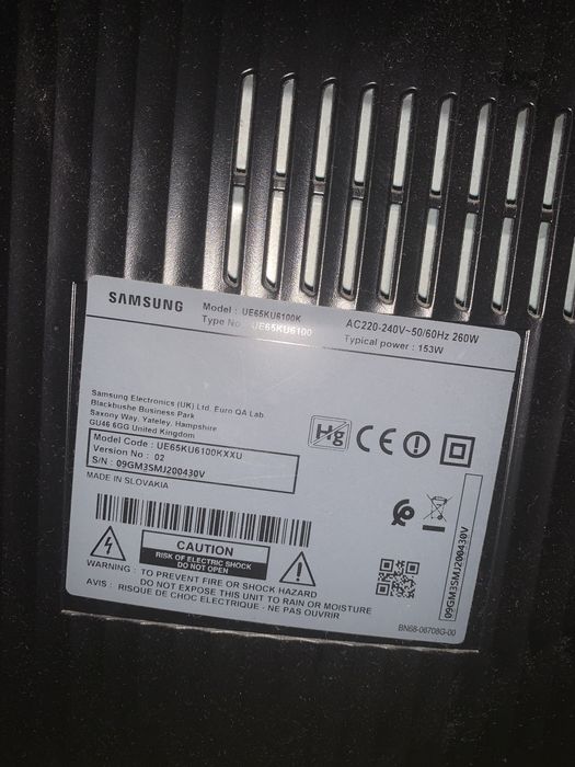 Samsung 65” 4K UHD Curved Smart TV – UE65KU6100K