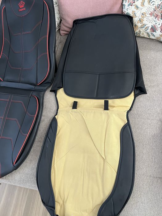 Huse auto Skoda Confort Negre + Roșu